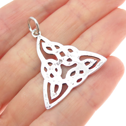 925 Sterling Silver Vintage Celtic Trinity Charm Pendant