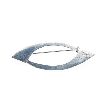925 Sterling Silver Vintage Mexico Modernist Oxidized Pin Brooch