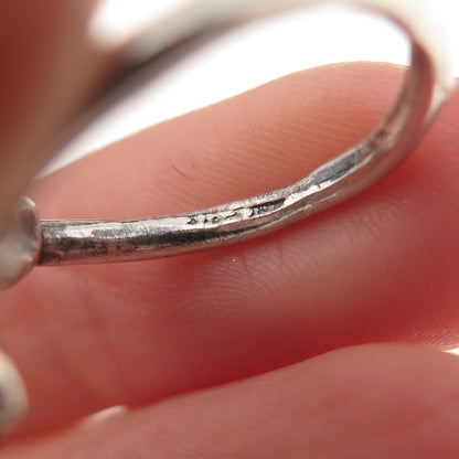 925 Sterling Silver Vintage Fighter Oxidized Adjustable Ring Size 7.25
