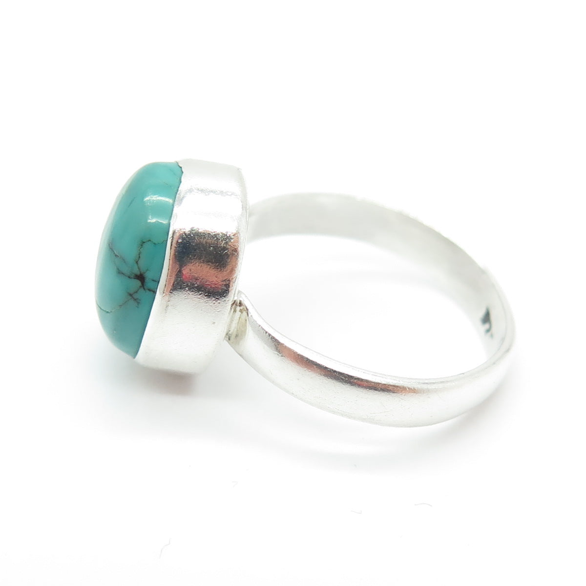 925 Sterling Silver Vintage Real Kingman Turquoise Ring Size 7.25