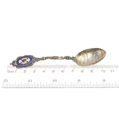 925 Sterling Antique 1901 Canada Enamel St. Paul's Church Halifax Coffee Spoon