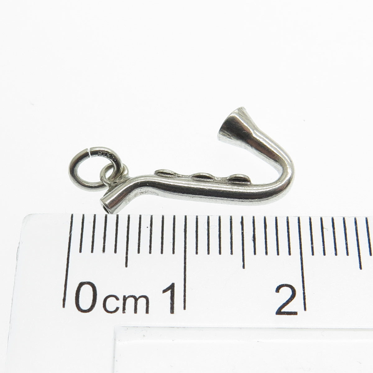 925 Sterling Silver Vintage Saxophone Minimalist Charm Pendant