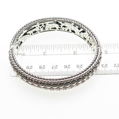 JAI by John Hardy 925 Sterling Heavy 65.7g Safari Beaded Bangle Bracelet 7.25"