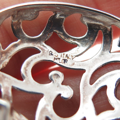 MILOR 925 Sterling Silver Vintage Italy Ornate Heart Charm Pendant