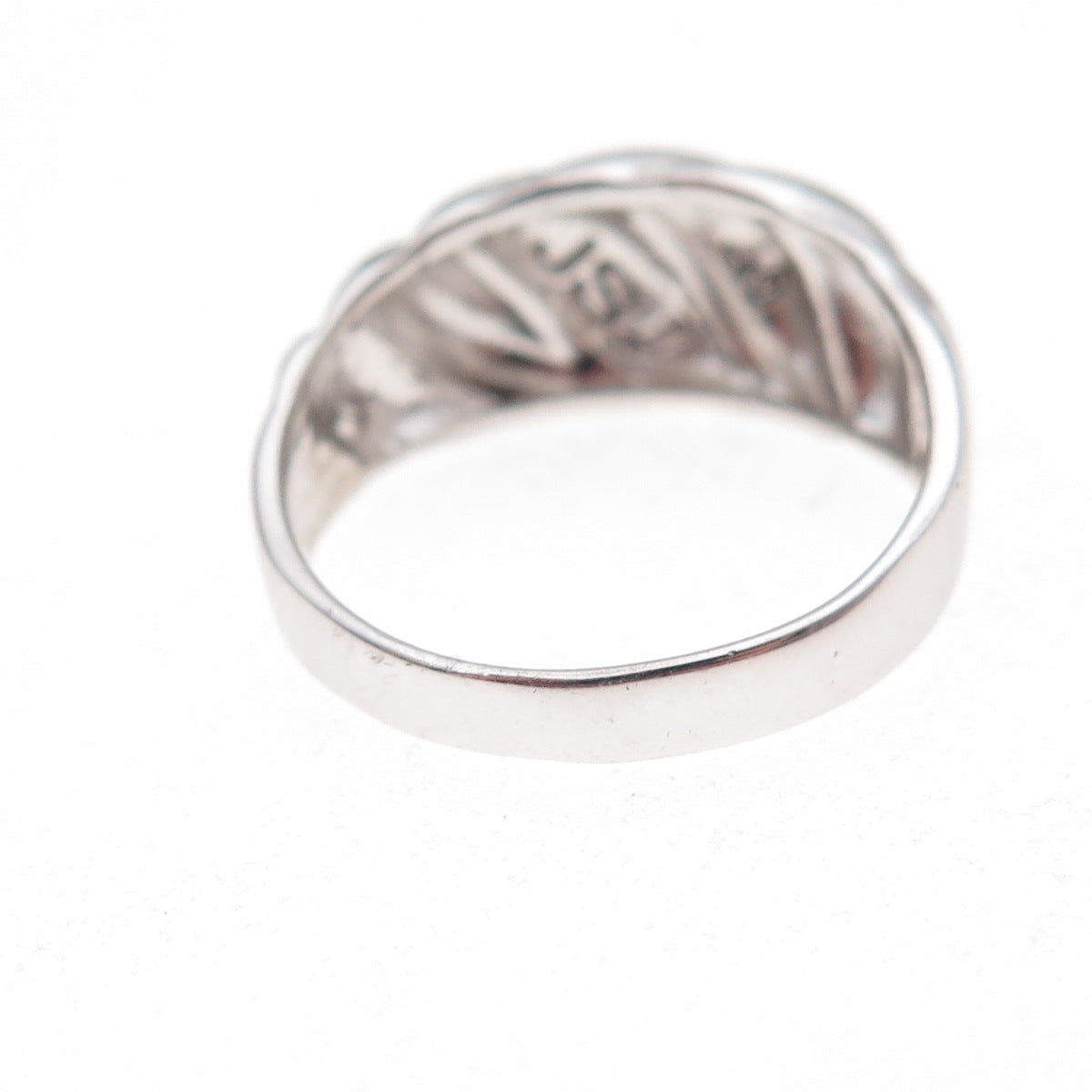 J. Stella 925 Sterling Silver Vintage Modernist Ring Size 7