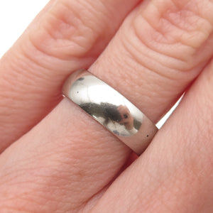 Legi 925 Sterling Silver Antique Art Deco Classic Wedding Band Ring Size 6