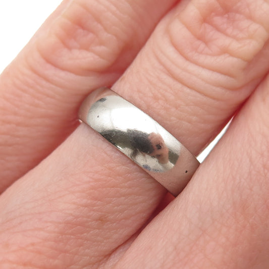 Legi 925 Sterling Silver Antique Art Deco Classic Wedding Band Ring Size 6
