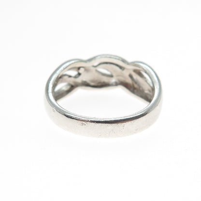 925 Sterling Silver Vintage Braided Ring Size 8