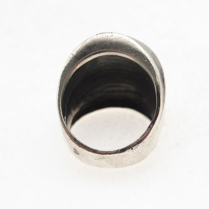925 Sterling Silver Vintage Modernist Oxidized Ring Size 6.5