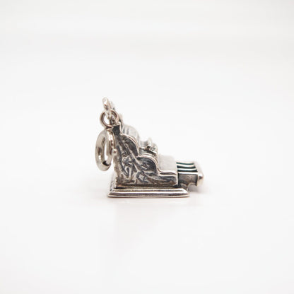 925 Sterling Silver Vintage Cashbox Charm Pendant