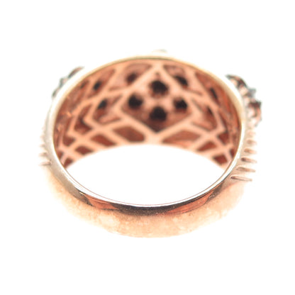 MDJ Michael Drechsler 925 Sterling Rose Gold Plated Black Diamond Ring Size 6.25