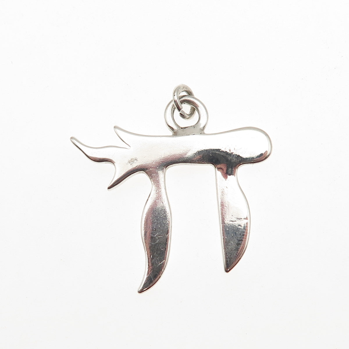 RAU 925 Sterling Silver Vintage Chai Judaica Charm Pendant