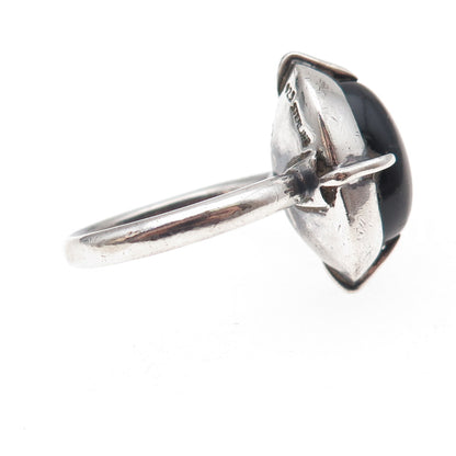 Metropolitan Museum of Art 925 Sterling Silver Vintage Black Onyx Ring Size 8.25
