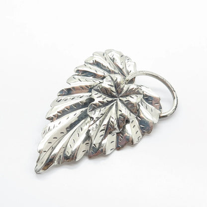 925 Sterling Silver Antique Danecraft Leaf Pin Brooch