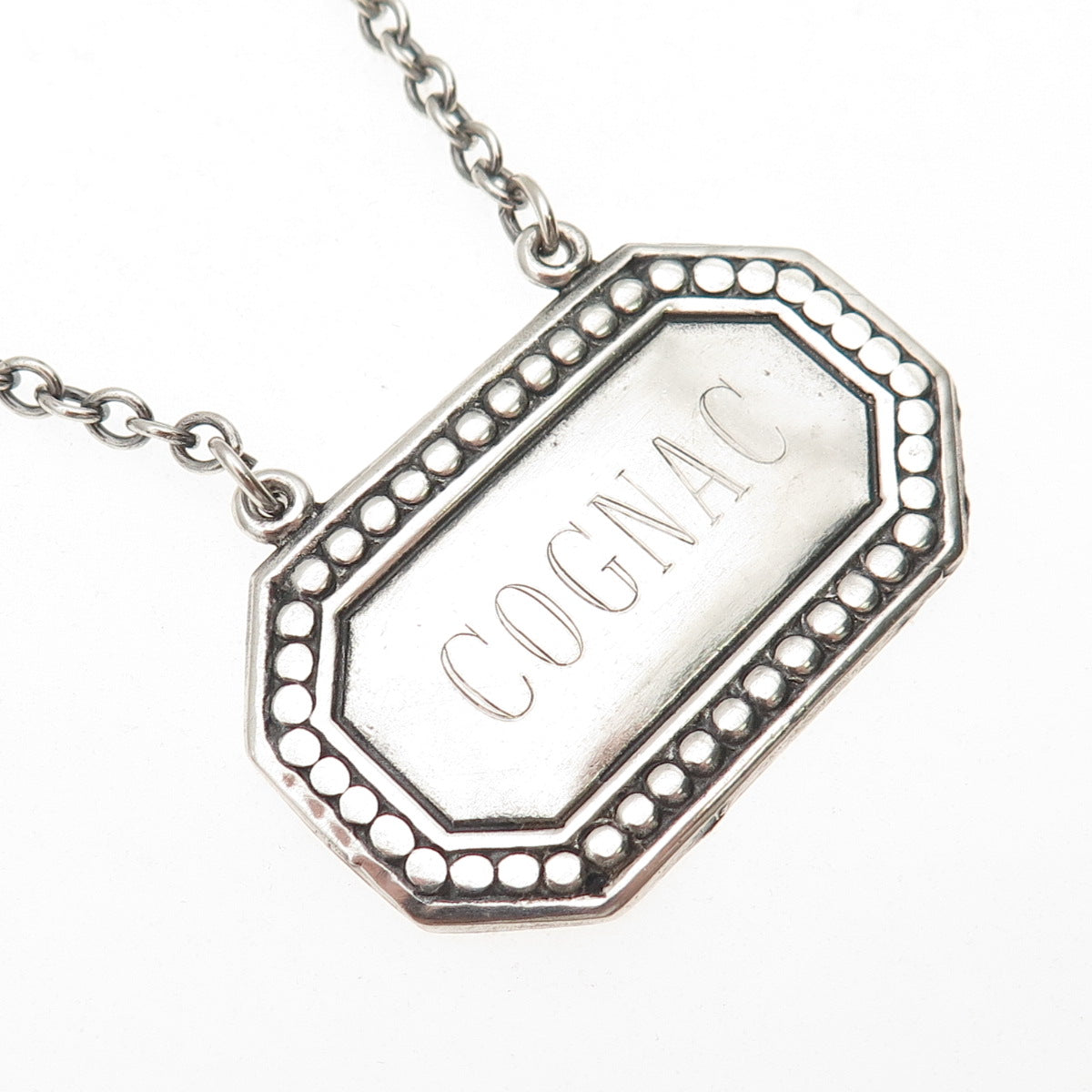 Tiffany & Co. Makers 925 Sterling Silver Antique Art Deco Cognac Bottle Tag