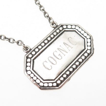Tiffany & Co. Makers 925 Sterling Silver Antique Art Deco Cognac Bottle Tag