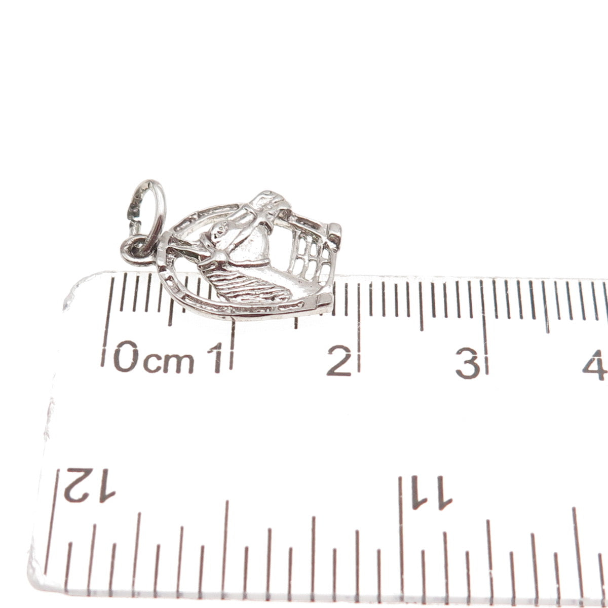 925 Sterling Silver Vintage Horse & Horseshoe Oxidized Mini Charm Pendant