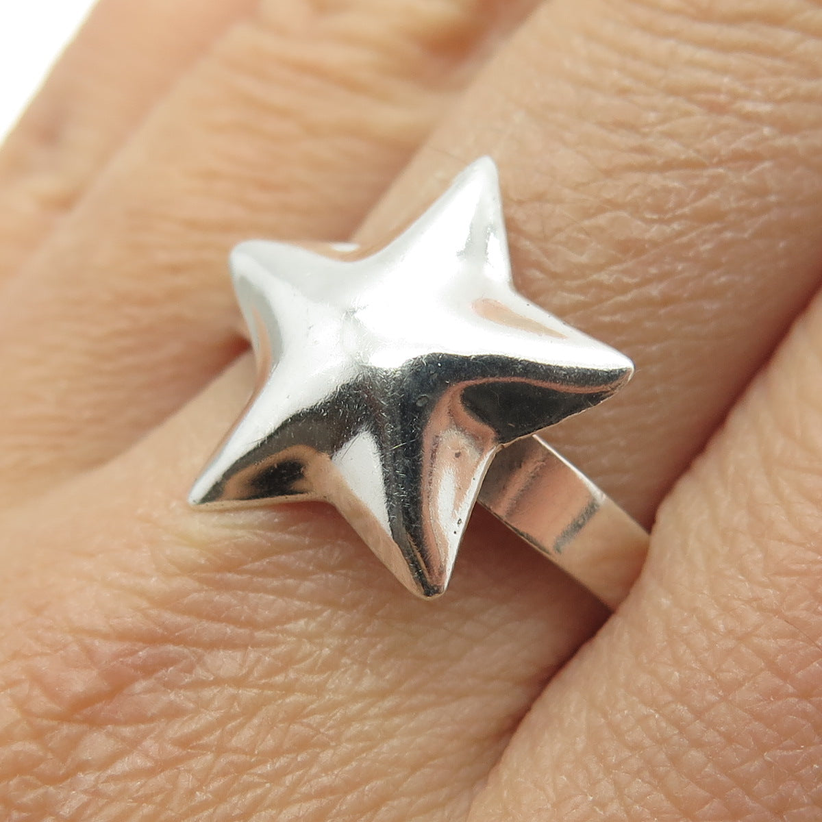 925 Sterling Silver Vintage Mexico Star Ring Size 11.25