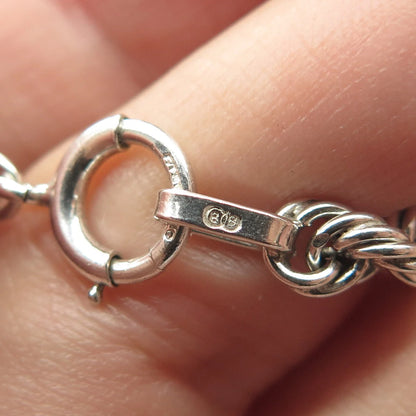 925 Sterling Silver Twisted Rope Link Bracelet 7"