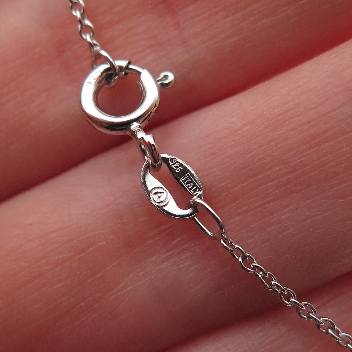 925 Sterling Silver Round-Cut C Z Double Heart Cable Chain Necklace 18"