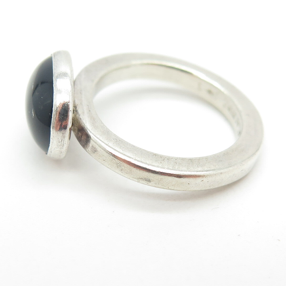 KALIBRE 925 Sterling Silver Vintage 1983 Real Black Onyx Gemstone Ring Size 6