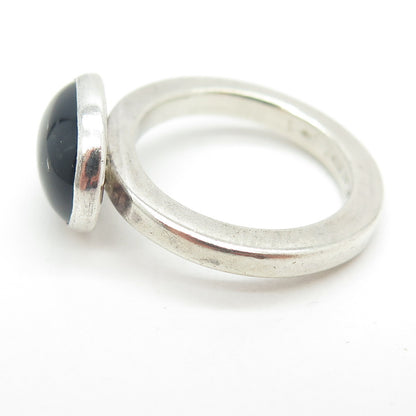 KALIBRE 925 Sterling Silver Vintage 1983 Real Black Onyx Gemstone Ring Size 6