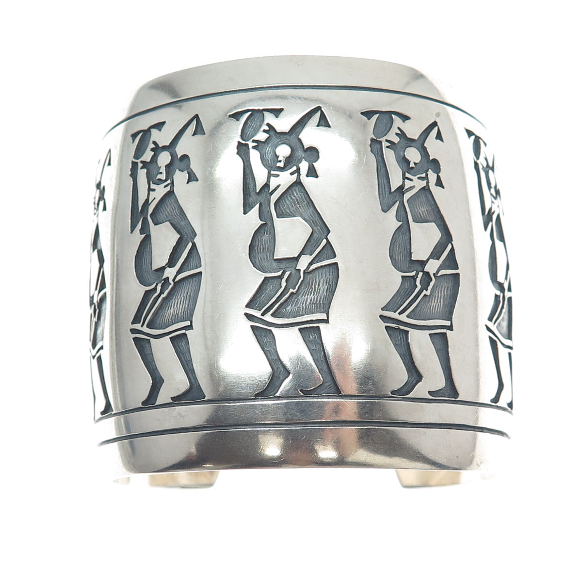 JERRY WHAGAD HONWYTEWA Old Pawn Sterling Silver Vintage Solid 174.7g Bracelet 8"