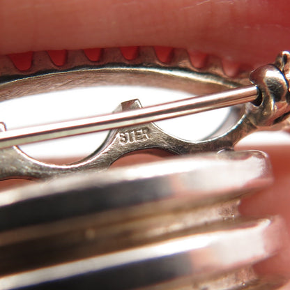 925 Sterling Silver Vintage Abstract Pin Brooch