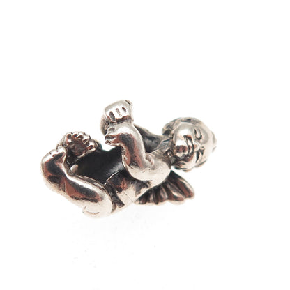 Trollbeads LAA 925 Sterling Silver Cherub Slide Bead Charm