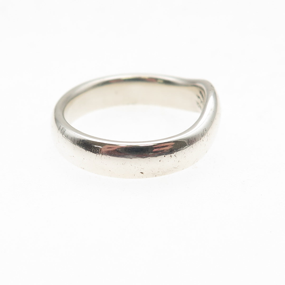 Tiffany & Co. Elsa Peretti 925 Sterling Silver Vintage Wavy Band Ring Size 6.5