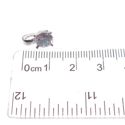 925 Sterling Silver Round-Cut C Z Mini Charm Pendant