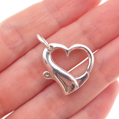 925 Sterling Silver Vintage Bracelet / Necklace Heart Lobster Lock Clasp