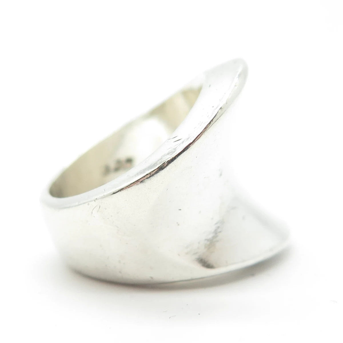 925 Sterling Silver Vintage Mexico Modernist Wide Ring Size 6.25