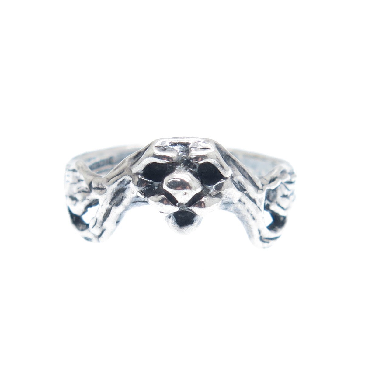 925 Sterling Silver Vintage Dog Oxidized Ring Size 7