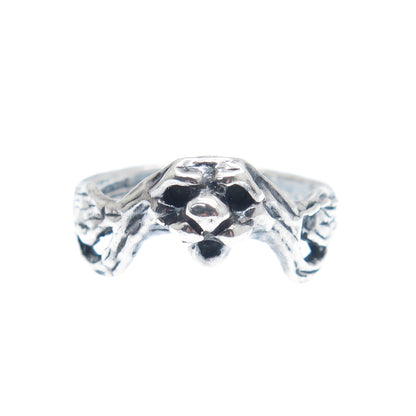 925 Sterling Silver Vintage Dog Oxidized Ring Size 7