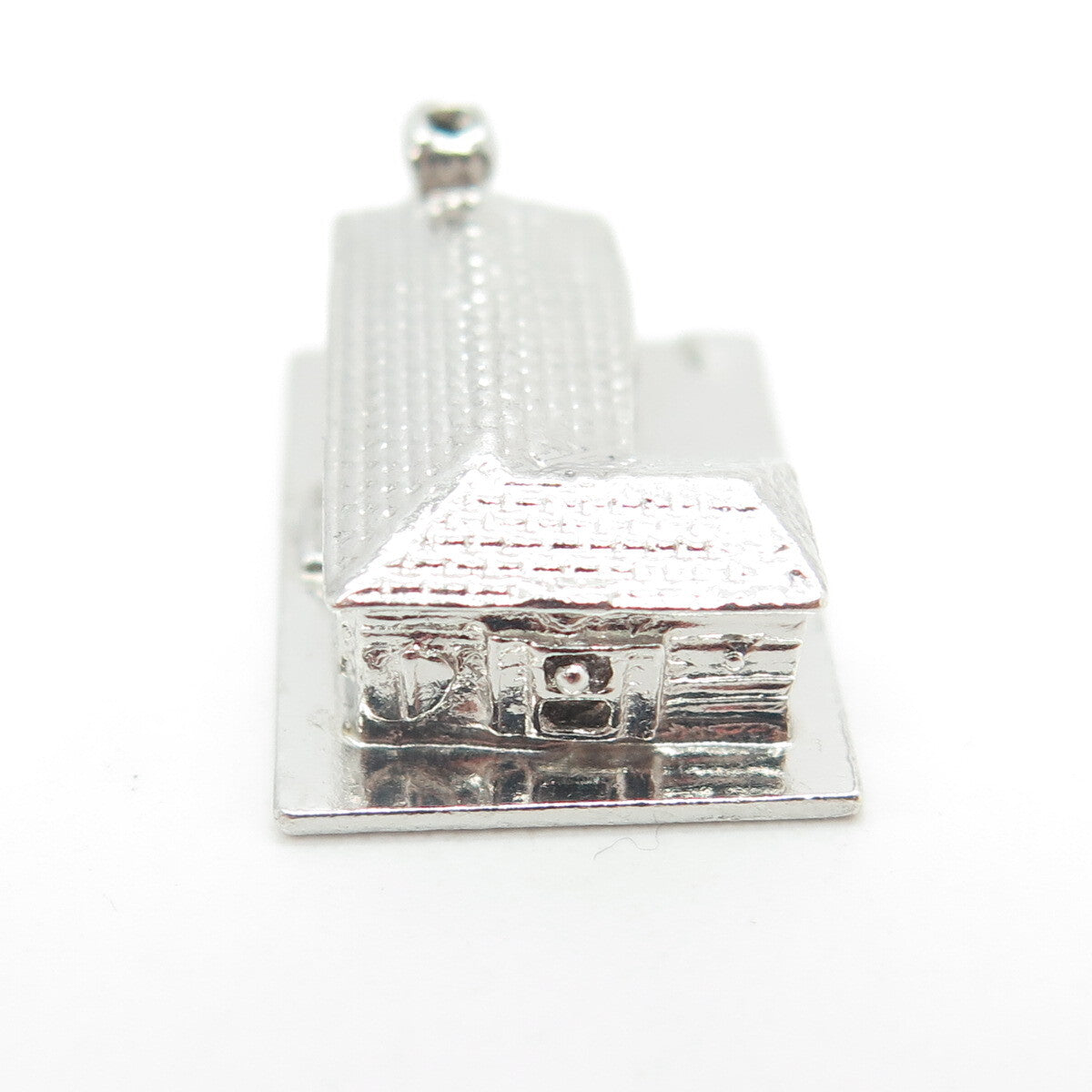 925 Sterling Silver Antique Art Deco Ranch House 3D Charm Pendant