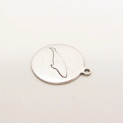 925 Sterling Silver USA Two In Town Fish Charm Pendant