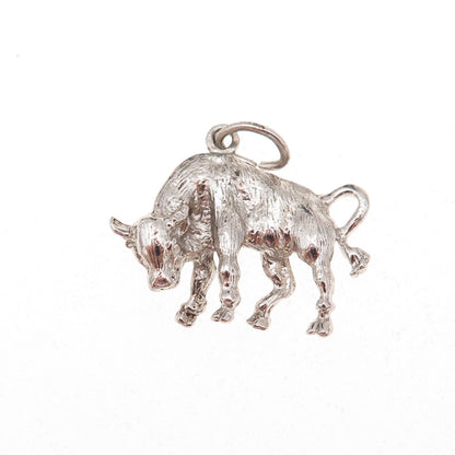 Rembrandt 925 Sterling Silver Vintage Taurus Zodiac Sign 3D Charm Pendant
