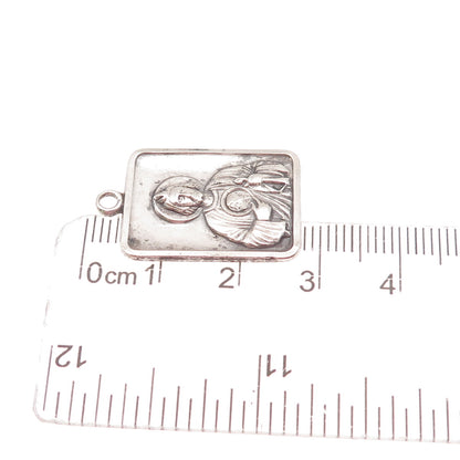 Atelier 925 Sterling Silver Antique Art Deco St. Jude Religious Charm Pendant