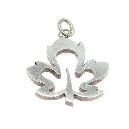 BSC BARBOUR 925 Sterling Silver Vintage Maple Leaf Pendant