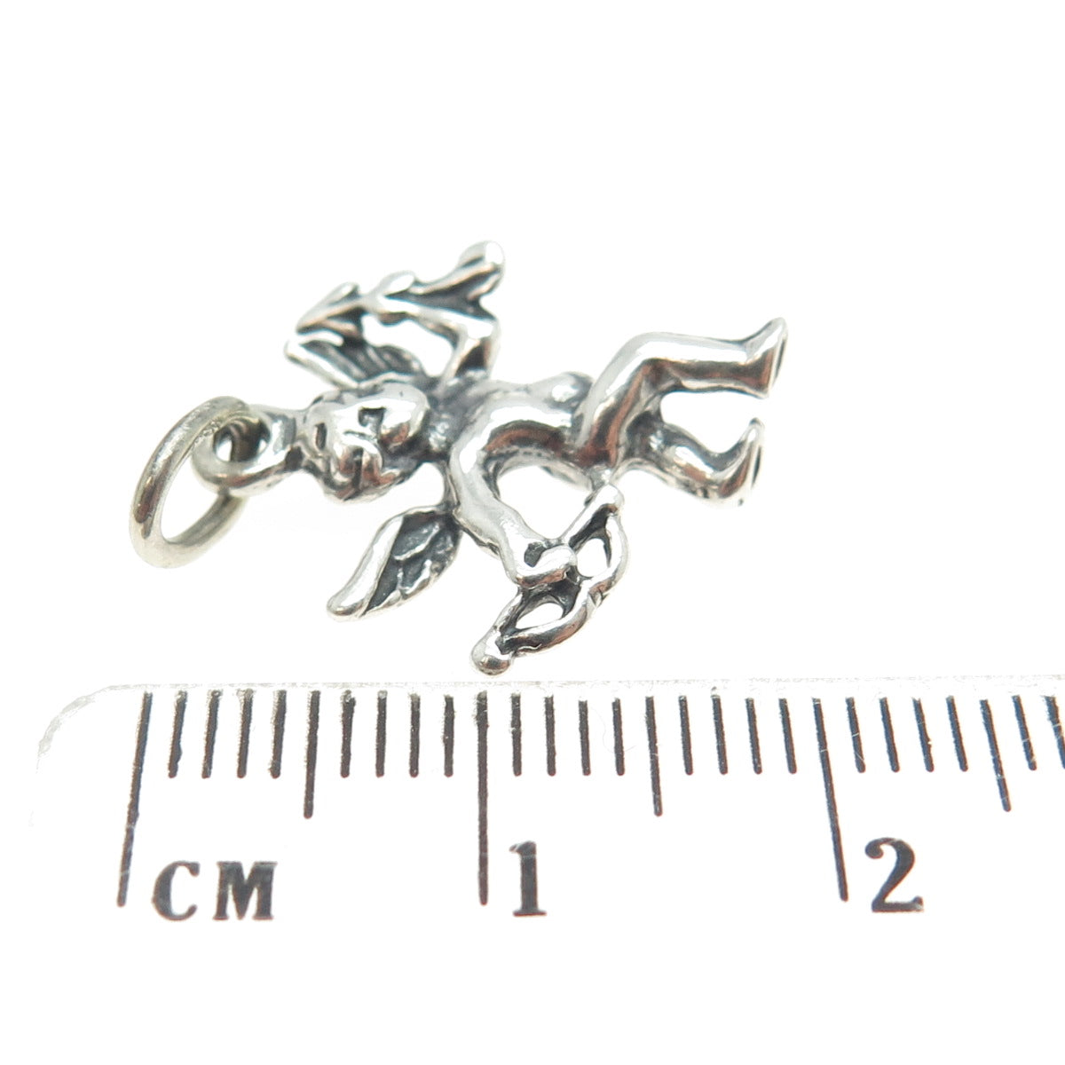 925 Sterling Silver Vintage Cupid Charm Pendant