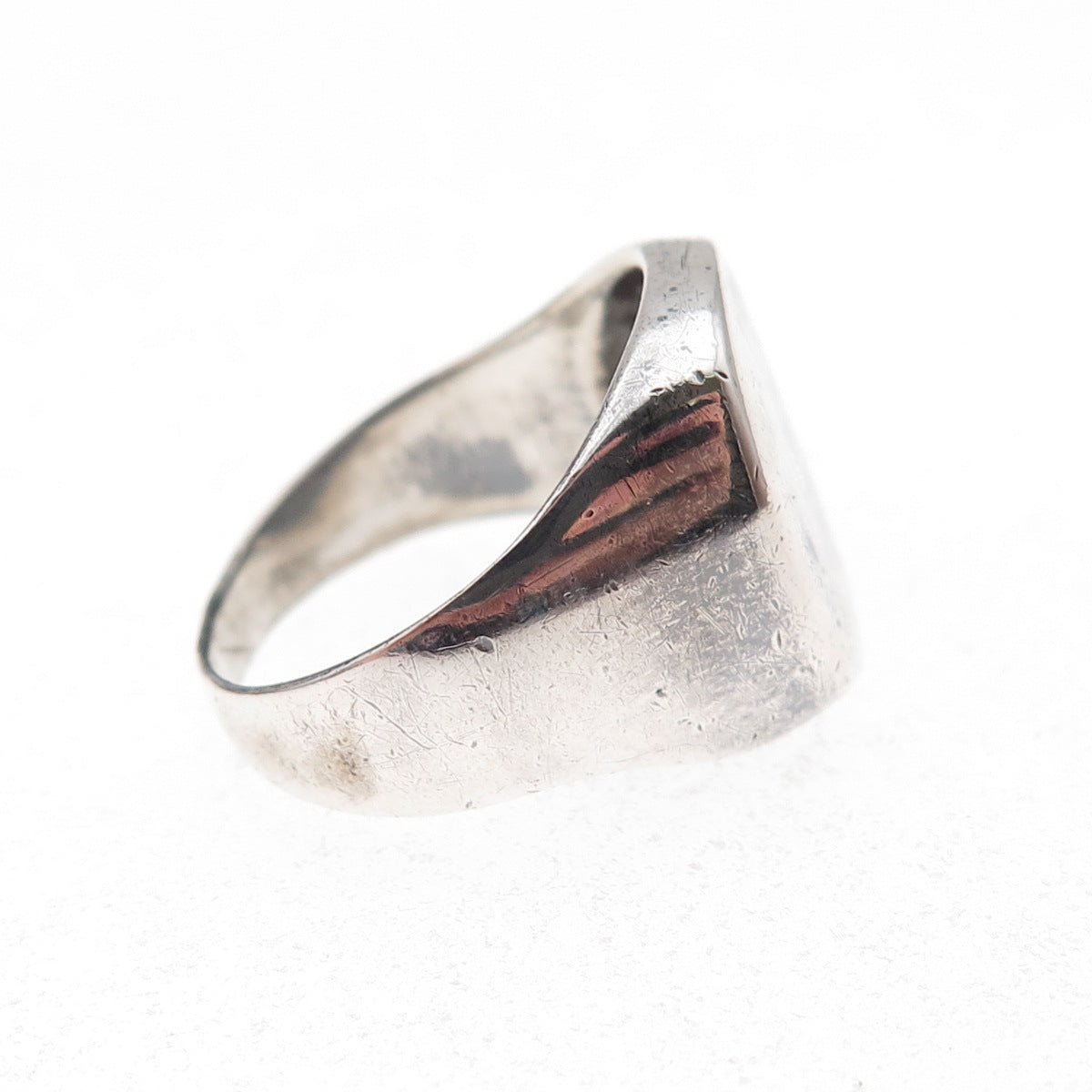 925 Sterling Silver Vintage Oxidized Signet Ring Size 7.25