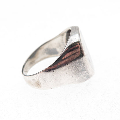 925 Sterling Silver Vintage Oxidized Signet Ring Size 7.25