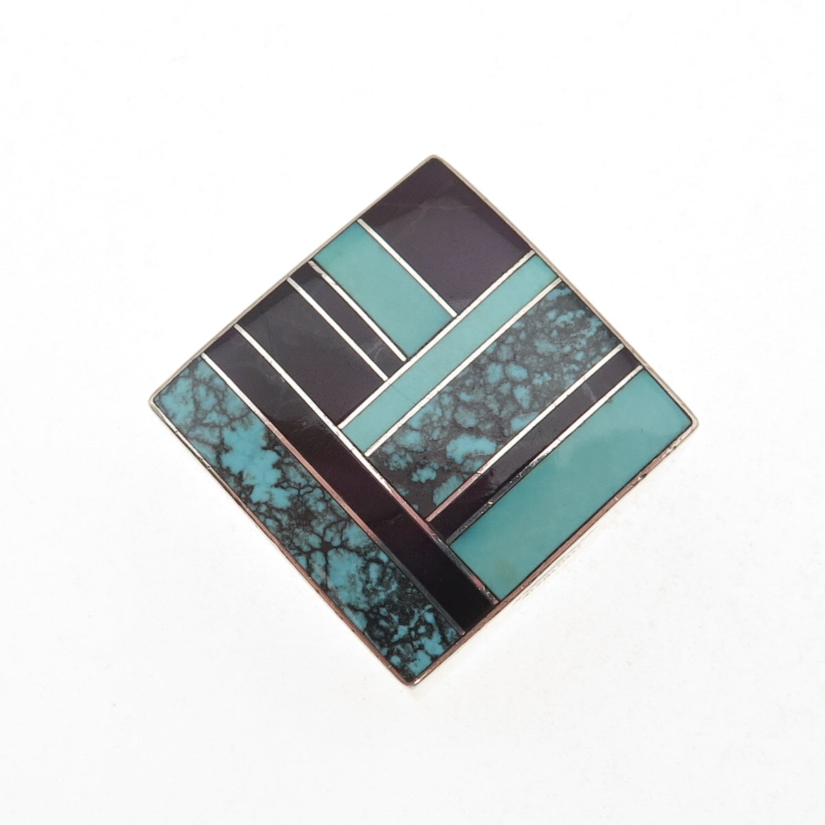 Ray Tracey & Knifewing Segura Old Pawn Sterling Vintage Multi-Gem Slide Pendant