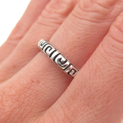 Zina 925 Sterling Silver Vintage Spiral Oxidized Band Ring Size 6.75