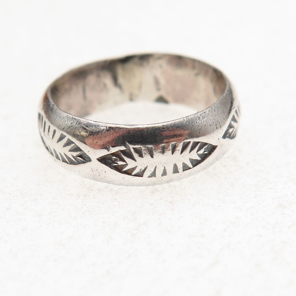 Lee McCray Navajo Old Pawn 925 Sterling Silver Vintage Tribal Band Ring Size 5.5