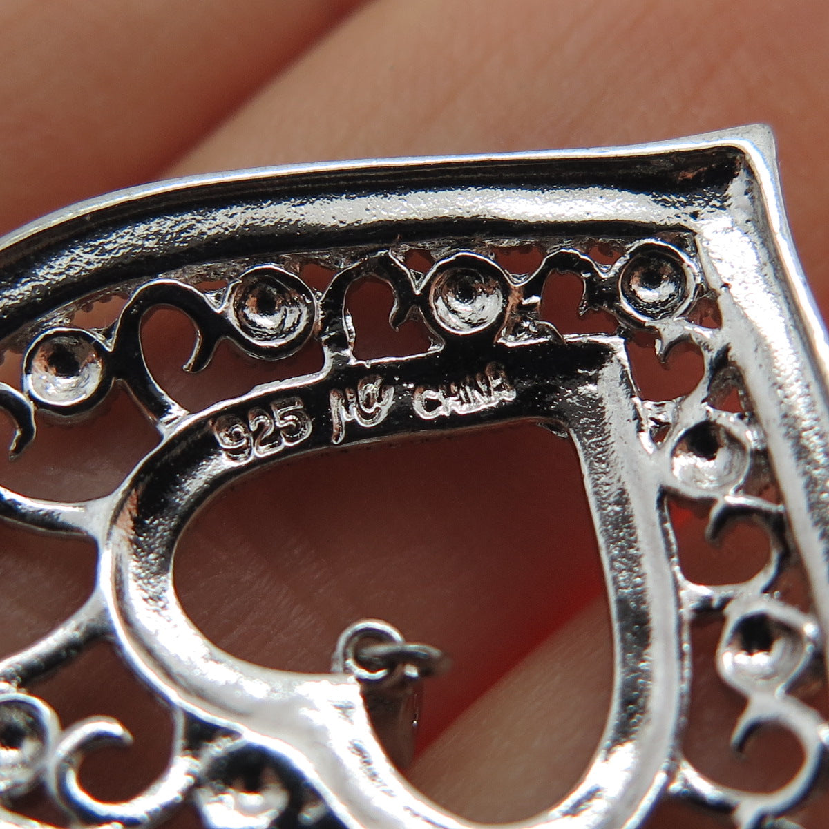 MICHAEL ANTHONY 925 Sterling Silver Real Diamond Accent Heart Pendant