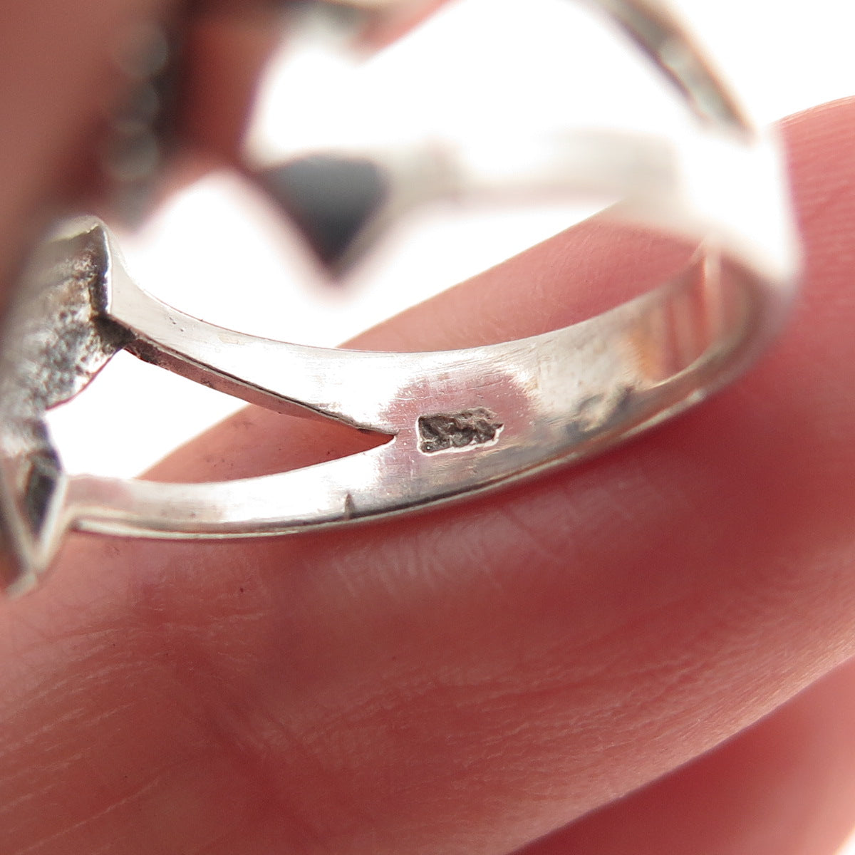 925 Sterling Silver Vintage Butterfly Oxidized Ring Size 6