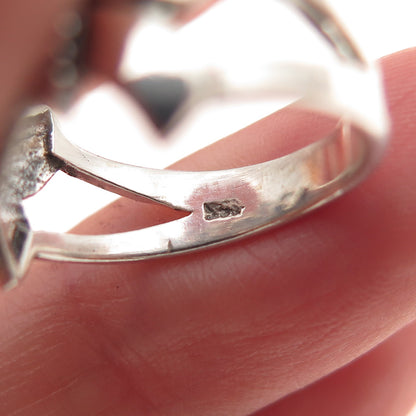 925 Sterling Silver Vintage Butterfly Oxidized Ring Size 6