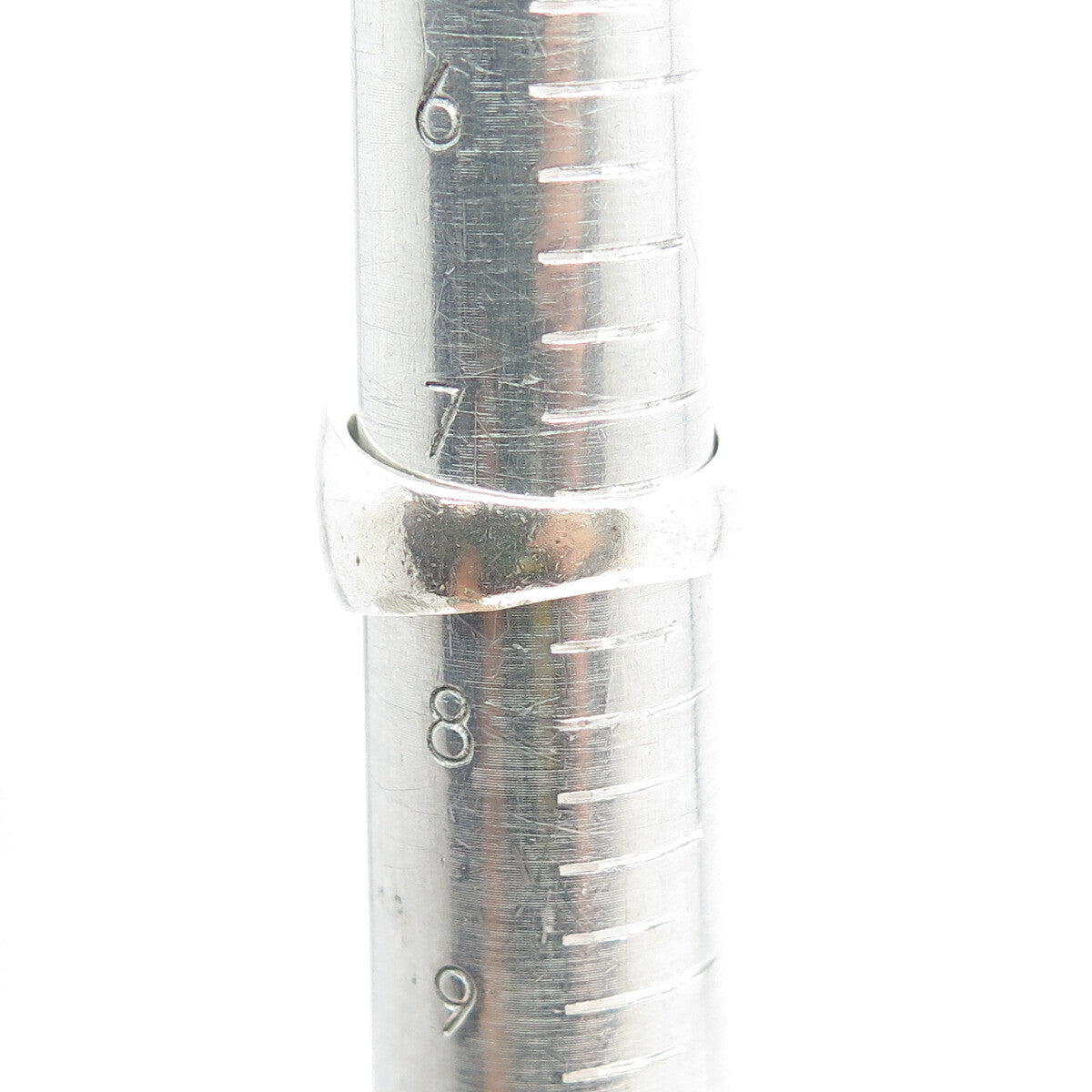 925 Sterling Silver Vintage Modernist Hugs Ring Size 7.5